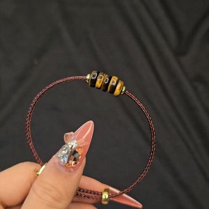 Vòng cáp ngũ điếu MH vàng nâu cho mệnh Thổ và Kim - Phong Thủy TUDO