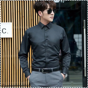 Noniron mens black longsleeved shirt