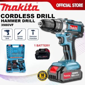 MAKITA Cordless Drill 3980VF Electric Drill Driver Impact Drill Rechargeable Lithium Battery Power Tool