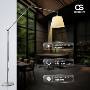 (Có Remote) Đèn cây để sàn Basculante xoay 350 độ có thể gập cực gọn Đèn decor phòng ngủ phòng khách