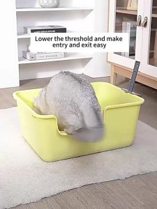 Big Cat Litter Box Large Bed With Scoop Cats Toilet Kitty Deodorization leakage prevention
