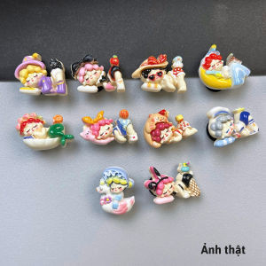 Set 10 Sticker Charm 3D chủ đề Popmart nằm nhỏ Mayto gắn Dép Cross Dép Sục Cá Sấu JB-286