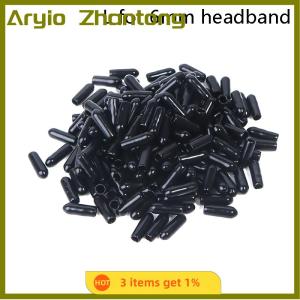 Aryio 200pcs Rubber Round End Cap Cover For Pipe Screw Thread Protector Push-fit Caps Diy Headband Accessories