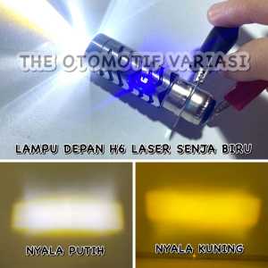 Lampu Depan Terang Led Utama H6 Laser Hi Loo 2 Warna Putih Kuning Hi Low Ac Dc Senja Biru Universal