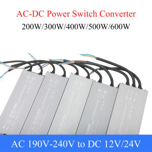 Lighting transformer AC190-240V to DC12V 24V 200W-600W Aluminum outdoor IP67 waterproof switching power supply for LED lighting advertising light boxes