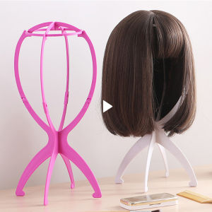 Ajustable Folding Plastic Wig Stands Hair Hat Cap Head Holder Stand Display Tool Wig Dryer - intl