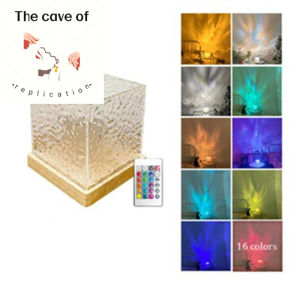 16 Colors RGB Rotating Water Ripple Lamp Night Light Bedroom Lamp Crystal Lamp Creative Light Projector w/Remote