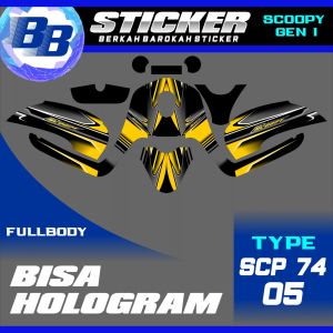 Decal Scoopy BISA HOLOGRAM Full Body Full Blok Dekal Sticker Scoopy FI 2013 2014 2015 2016 Scp 74