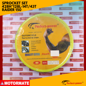 PERFECT POWER SPROCKET SET 428H*128L-14T/43T RAIDER 150