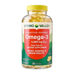 Spring Valley Omega-3 Fish Oil - Viên Dầu Cá Siêu Cô Đặc Vị Chanh Hỗ Trợ Tốt Trí Não Và Mắt - Hỗ trợ duy trì sức khỏe tổng thể khi kết hợp cùng chế độ dinh dưỡng và sinh hoạt hợp lý - Viên nang mềm dễ sử dụng hương chanh tự nhiên giúp giảm cảm giác tanh