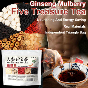Ginseng Five Treasure Tea Mens Energy-Boosting Tea Mens Kidney Tea Five Treasures Kidney Health Food Health Tea Liver Care