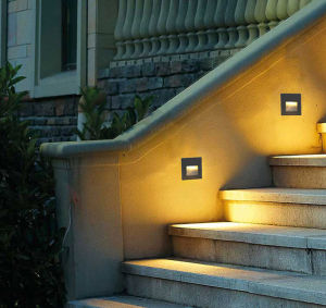 TengShuo AC85-265V 3W Aluminium Square Led Staircase Light Motion Sensor Light Wall Light outdoor step light outdoor Underground Led Stair Lights Indoor Embedded Lighting Corner Footlights