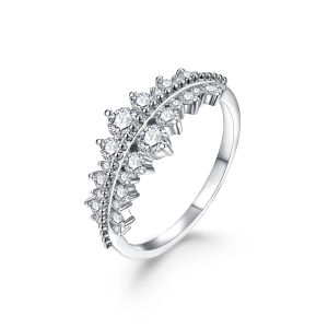 MINTYBOX S925 Sterling Sliver Brilliant Cut 3.0mm Moissanite Ring for Women Yellow Gold Plated Wedding Engagement Luxury Gift