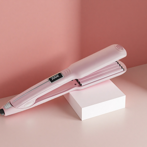 Hồng nếp gấp tóc Volumizing sắt 13 có thể điều chỉnh nhiệt độ màn hình LCD xoăn Máy uốn tóc sắt cho công cụ tạo kiểu tóc xù