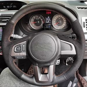 Kaly Hand Stitched non-slip Genuine Leather suede car Steering Wheel Cover For Subaru Legacy XV Outback Forester 2015-2018 Auto Parts X2Z8B