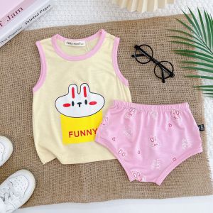 Bộ quần áo trẻ em ba lỗ quần chip mặc vào hè vải thun lạnh NATUCO thiết kế dáng thể thao phù hợp cho bé 4-15Kg BL-IN54