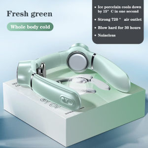 JINGKE Semiconductor cooling neck fan 4000mAh USB rechargeable fan portable leafless neck hanging fan suitable for camping sports and family work