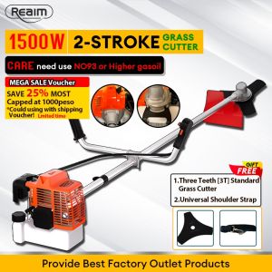 REAIM 4 Stroke Gasoline Lawn Mower 2 Stroke Gasoline Grass Cutter Trimmer Gasoline Machine  Portable Trimmer Professional Weeding Garden Tool Heavy Duty Lawn Mower