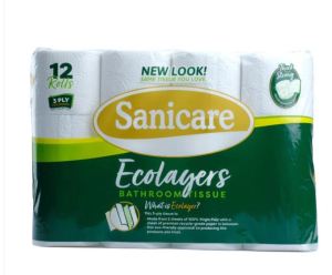 Sanicare Ecolayers Bathroom Tissue 12 Rolls 3ply