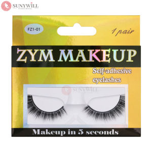 1 Pair Self-adhesive Eye Lashes No Glue Required Resuable 3D Mink Hair False Eyelashes