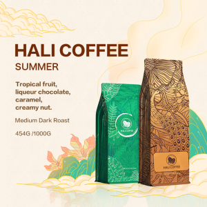 Freshly roast Date 8.3！Arabica Whole Bean CoffeeBlendespresso beans Medium Dark RoastTropical fruitCaramelHALI Summer1kg Pack of 1