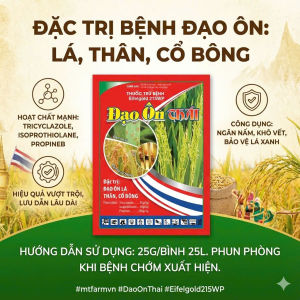 Đạo ôn thái 100gr - trừ nấm bệnh đạo ôn lá thân cổ bông trên lúa với 3 hoạt chất mạnh Tricyclazole Propineb Isoprothiolane