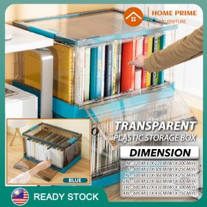 HP SO024 Collapsible Transparent Plastic Storage Box Front Open Door Wardrobe Cloth Organizer Storage Bins with Lids