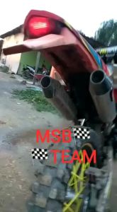 Knalpot CRF KLX D Tracker WR155 Norifumi RV1 Cabang Undertrail Doble Slencer