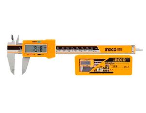 INGCO เวอร์เนียร์ดิจิตอล 0-150mm (6”) No.HDCD01150 - ปุ่มปรับหน่วยเป็น นิ้ว/มิลลิเมตร, ทนทาน, วัดแบบเชิงเส้น, ฐานวัดภายนอก/ภายใน/ด้านลึก