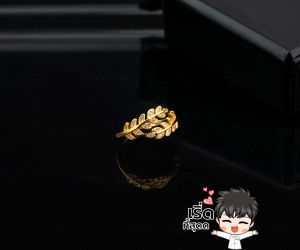 แหวนใบมะกอกทอง แหวนใบมะกอกเพชร แหวนผู้หญิง แหวนคู่รัก แหวนฟรีไซส์ปรับได้ นำโชค เสริมดวงความรัก ฝังเพชรCZ R465