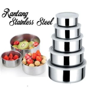 Rantang stainless stell 5 susun/fresh box harga termurah highquality Tutupan Plastik Versi Tebal Import