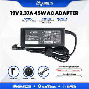 Laptop Charger AC adapter 19V 2.37A 45W 3.0 x 1.1mm part number ADP-45ZD B PA-1450-26 KP.04503.001 PA-1450-79