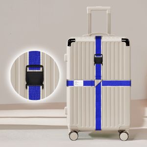 (HOME+) Cross Binding Travel Luggage Strap Secure Buckle Suitcase Protector Accessory