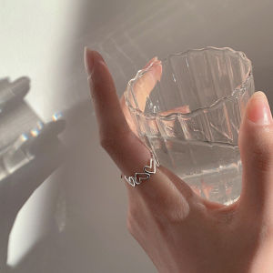 [Youth Sprit] แหวนแฟชั่นรูปหัวใจกลวงแหวนทรงเรขาคณิตบุคลิกภาพแหวนเปิดเฉพาะนิ้วชี้แหวนแฟชั่นสำหรับเป็นของขวัญ