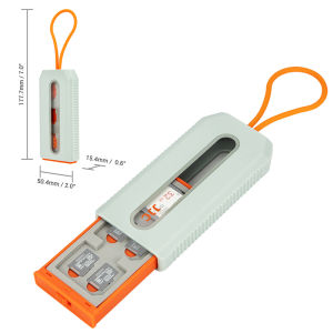 JJC 18ช่องลิ้นชักการ์ดหน่วยความจำกรณีโฟมนุ่มภายใน SD Card ผู้ถือ Tfmicro SD MicroSD กล่องเก็บ Lanyard สีดำสีส้ม