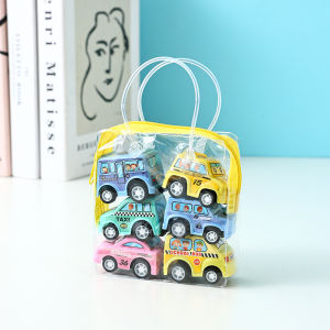 Túi 6 Món Đồ Chơi chạy cót Kéo Lại Xe Đồ Chơi Xe Di Động Xe Cứu Hỏa Kỹ Thuật Xe Mô Hình Xe Ô Tô Mini Đồ Chơi