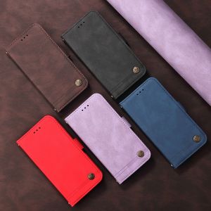 Magnetic Flip Case for iPhone 14 13 Mini 12 11 Pro Max iPhon 6 6S 7 8 Plus Apple X XS XR SE 2020 Cases Luxury Solid Color Leather Rivet Wallet i Phone Back Cover Stand Holder Anti-fall Protective Shell Men Women