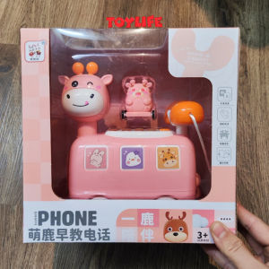 Đồ chơi điện thoại bàn ô tô hình chú hươu kèm đèn nhạc cho bé bộ đồ chơi xe điện thoại giáo dục sớm cho trẻ 2 3 4 tuổi