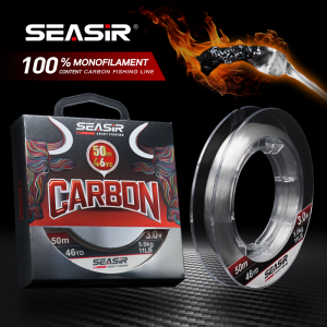 SEASIR สายคาร์บอน100% เอ็นตกปลาโมโนฟิลาเมนต์คาร์บอน4-16LB 50เมตรสายคาร์บอนแบบเดี่ยว
