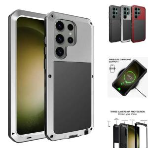 Tank Metal Case For Samsung S25 Edge S24 S23 S22 S21 S20 Plus Note 20 Ultra Heavy Duty Doom Aluminum Bumper Silicone Cover