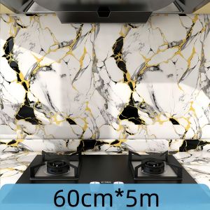 Marble Wallpaper Countertop Glossy Marble Self Adhesive Wall Paper Peel and Stick for Kitchen Wall Waterproof