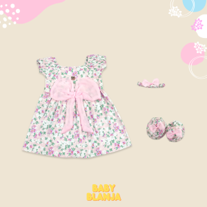 Dress Bayi Perempuan 0 6 Bulan Pita Kaca / Qanita