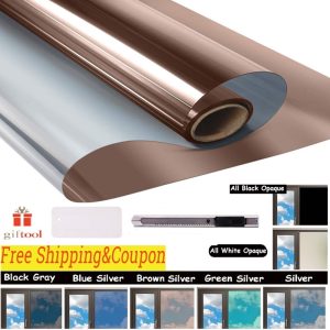 Window Film Privacy Window Film One-Way Mirror UV Protection Window Tint High Quality Glass Tinted Mirror Insulation Stickers Solar Reflective [ORDER MORE UNCUT]