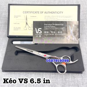 VS Kéo Cắt Tóc Cao Cấp 6.5 In Thép Nhật S440C Quai Phẳng Lệch Độ Cứng 62HRC Lưỡi 7.5cm Chuyên Sản Phẩm Tóc Kích Thước 6.5 In Chiều Dài 18cm