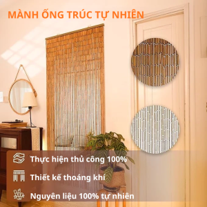 Mành ống trúc rèm ống trúc tự nhiên treo đường luồng lối đi (kích thước 0.9m x 2m)