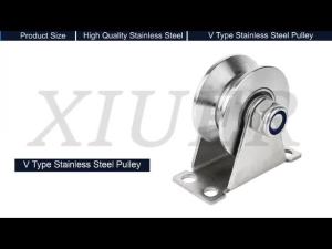 48mm/68mm 304 Stainless Steel V Type Groove Wheel Pulley Wall-Mounted Double Bearing Silent Pulley