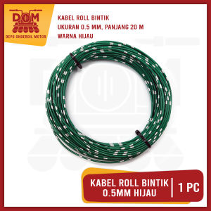 Kabel Roll Bintik HIJAU 05 MM (20 METER) - Kabel Body Bintik serabut Tembaga Ukuran 05 UNIVERSAL