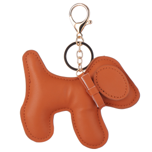 1 PCS Puppy Pendant Keychains Fashion Leather Dog KeyChain for Women Bag decorate Car keychain friend Gifts