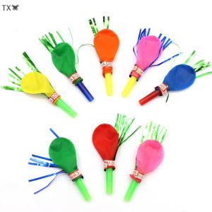 SHNGki 50 cái còi thổi đầy màu sắc rồng thổi với bóng bay cho trẻ em đồ dùng đồ chơi trang trí tiệc sinh nhật cho trẻ em