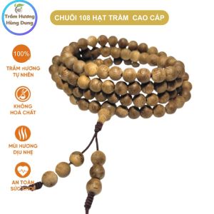 Vòng tay chuỗi 108 hạt phong thủy trầm hương tốc kiến tự nhiên cao cấp tự nhiên đeo tay nam nữ may mắn tài lộc TRẦM HƯƠNG HÙNG DUNG